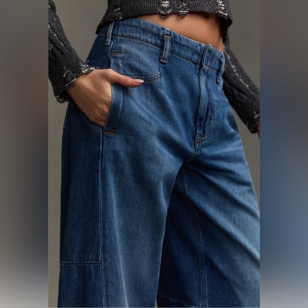 Pilcro Blue Wide Leg Jeans - Picture 5 of 8